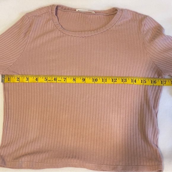 Reformation Jeans Ribbed Knit Long Sleeve Top in Dusty Pink Size Small - Picture 10 of 11